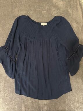 Westport Navy Blue 3/4 Bell Sleeve Tunic, Women’s Small